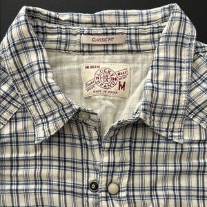 Buck Mason White and Blue Checkered Men's Shirt